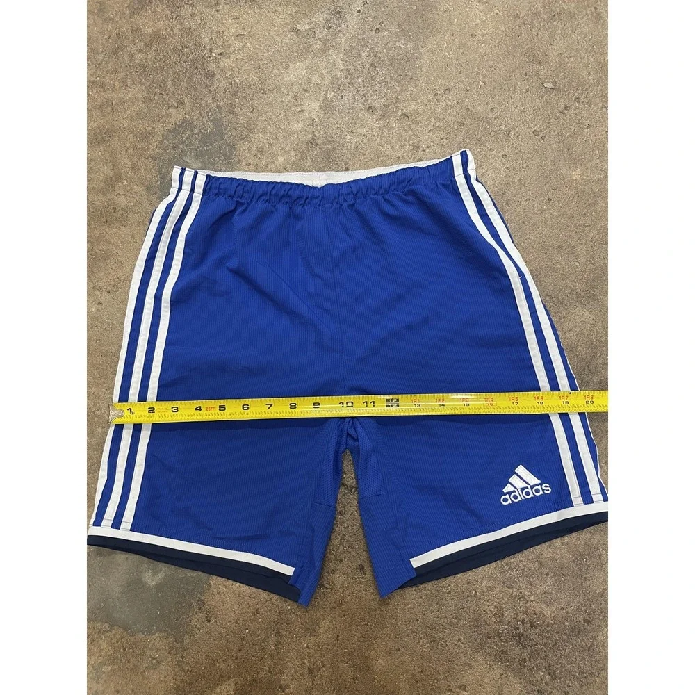 Adidas Shorts Youth 14 Blue 3-Stripes Adizero Athletic Soccer Running Gym‎